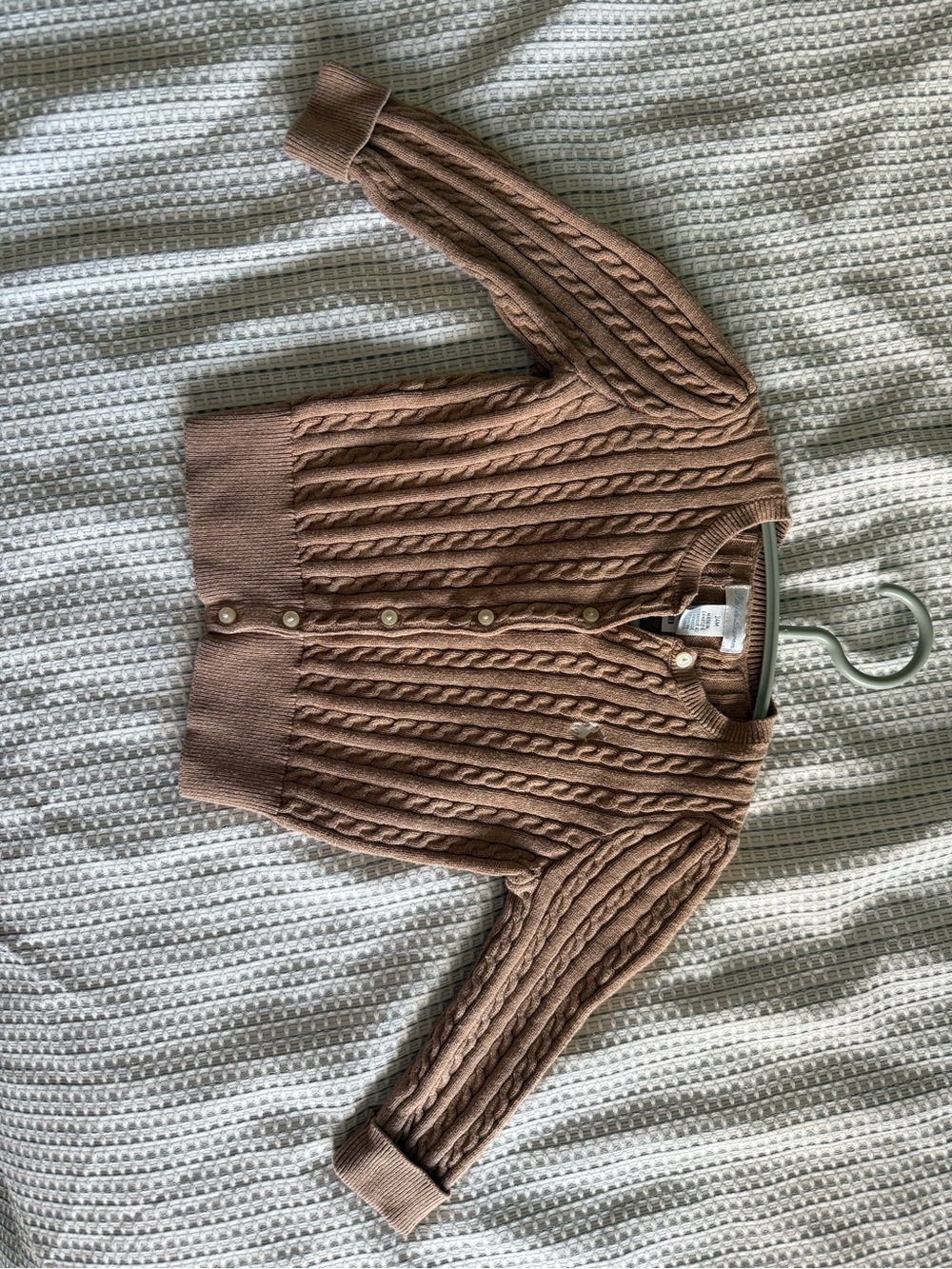 Ralph Lauren Cable-Knit Button Cardigan - Taupe Brown